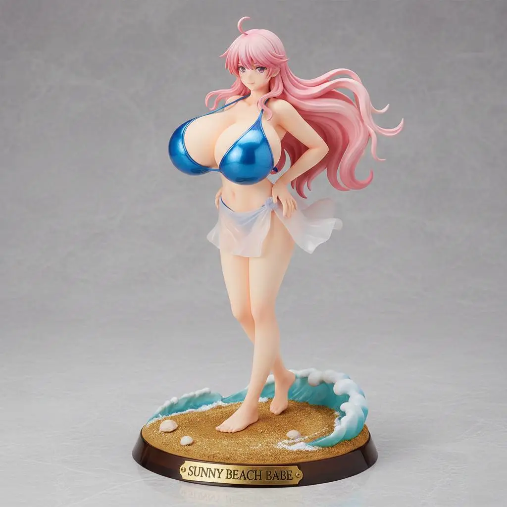 Sunny Beach Babe Anime Girl – Summer Glamour Pose Ecchi