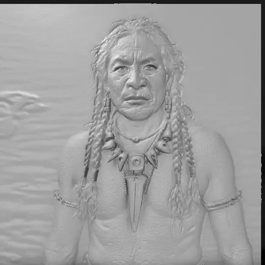 fierce tribal chieftain with braided hair and ceremonial bon