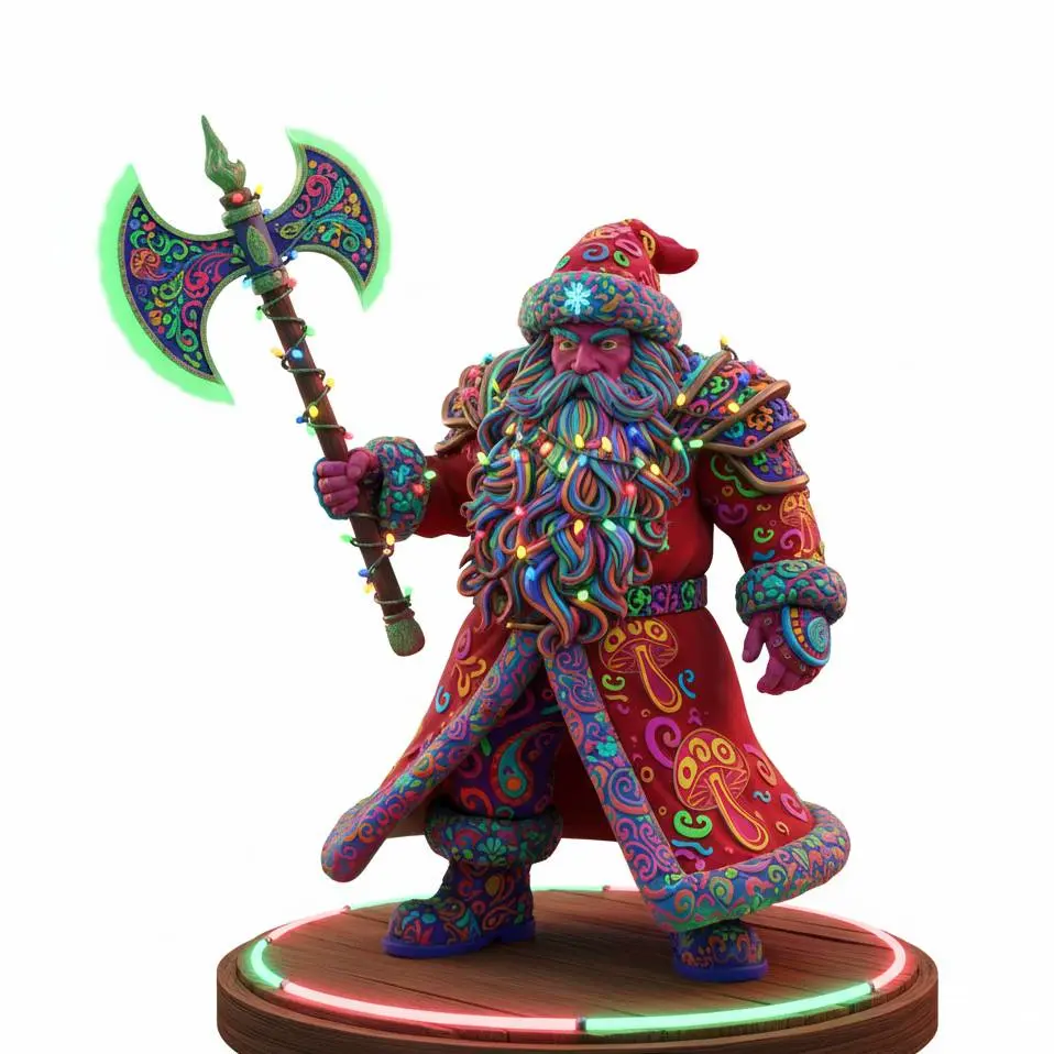 Santa Battle Axe psicodelic