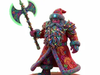 Santa Battle Axe psicodelic
