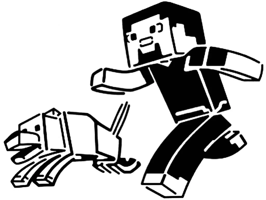 Steve and Dog stencil