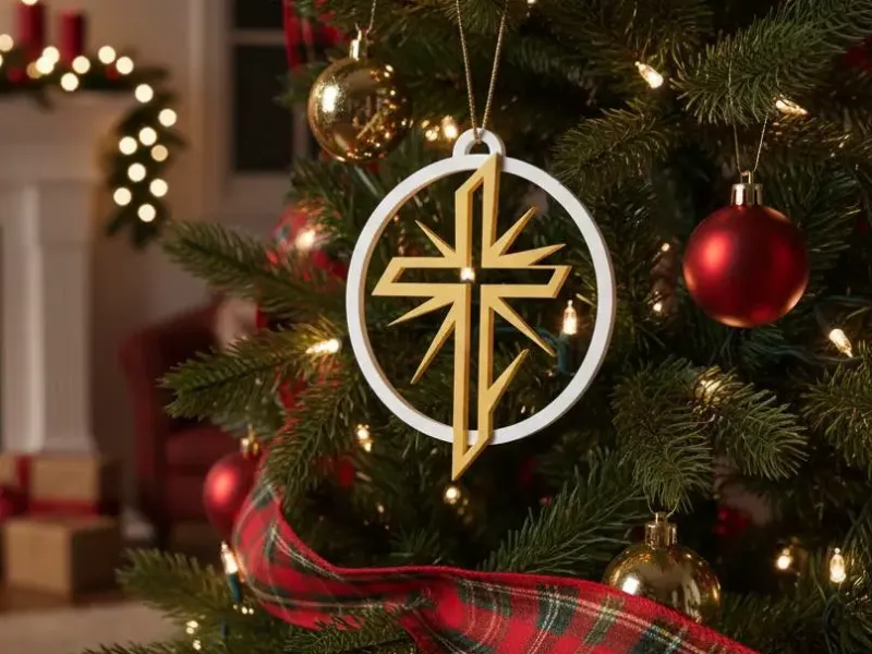 bolita de navidad cruz de espinas