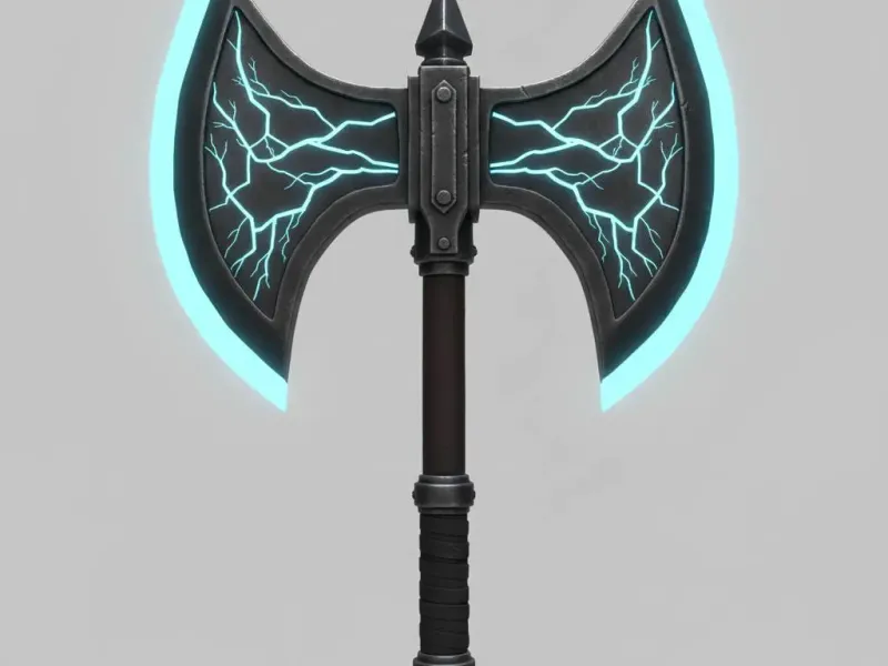 Stormbreaker Twin Axe – Lightning Rune Fantasy Collectible