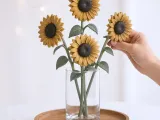 Décor floral tournesol | Tête de fleur et tige séparées-7