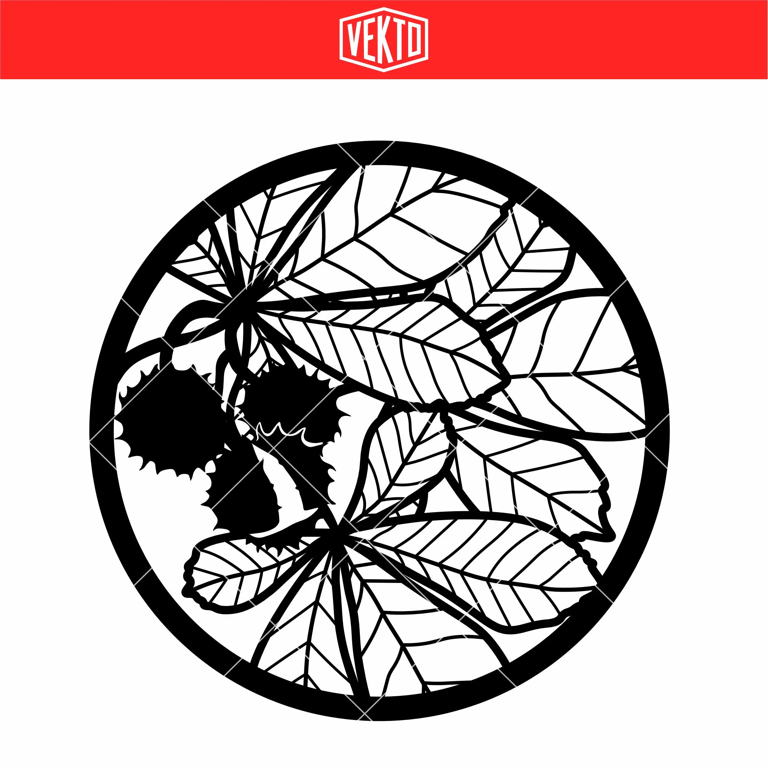 Leaf Circle Ornament STL – Botanical Decorative 3D Print