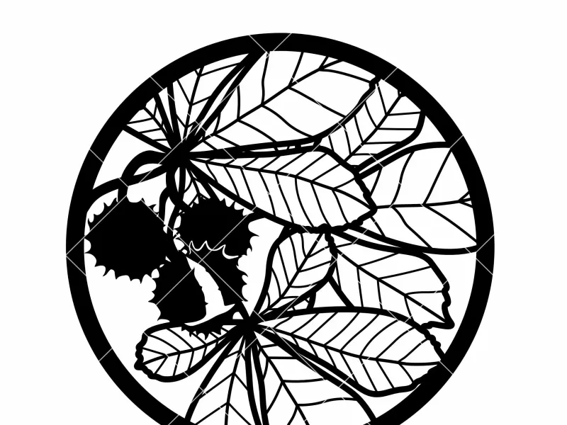 Leaf Circle Ornament STL – Botanical Decorative 3D Print