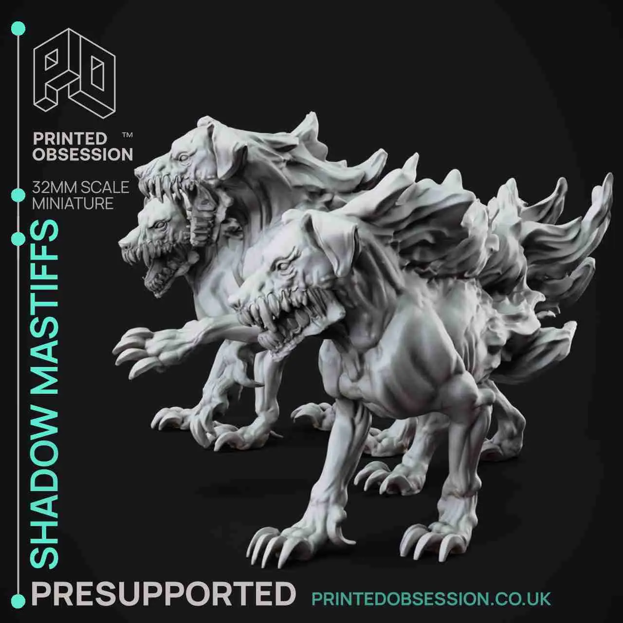 Shadow Mastiffs- Faywild Vs Shadowfell-Presupported- 32mm sc