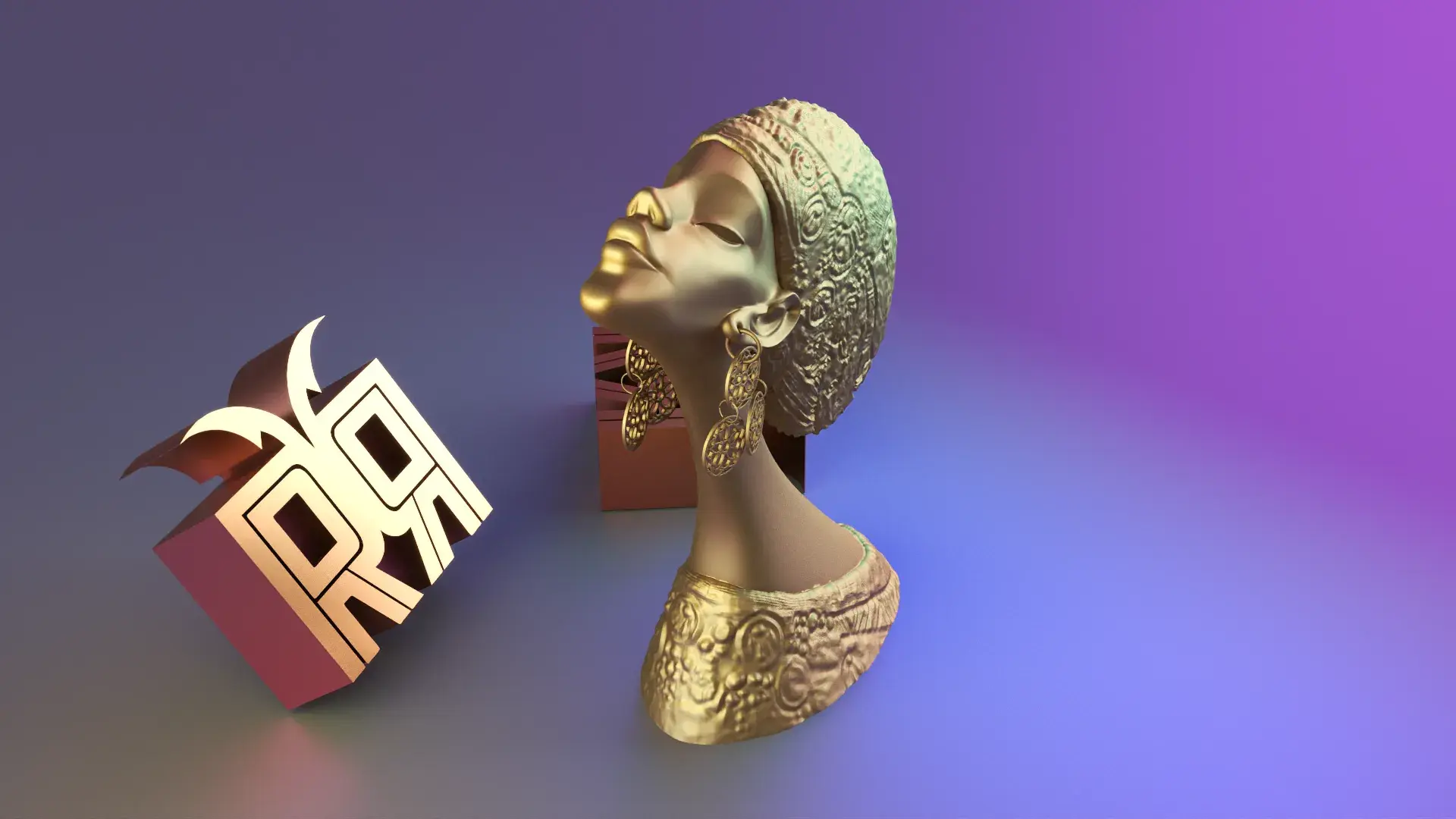 African girl Sculpture decor