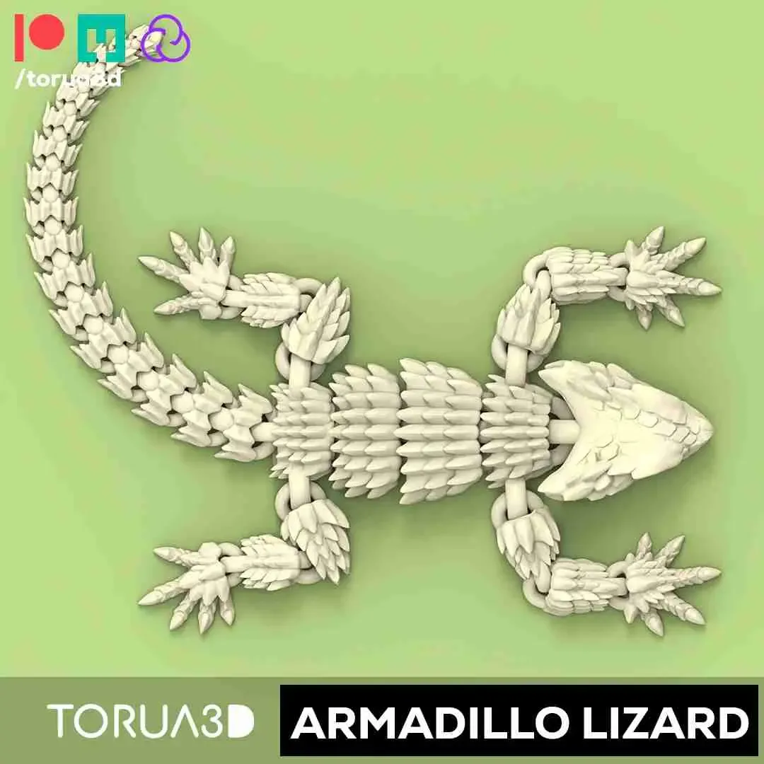 Articulated lizard armadillo for 3D printing | STL