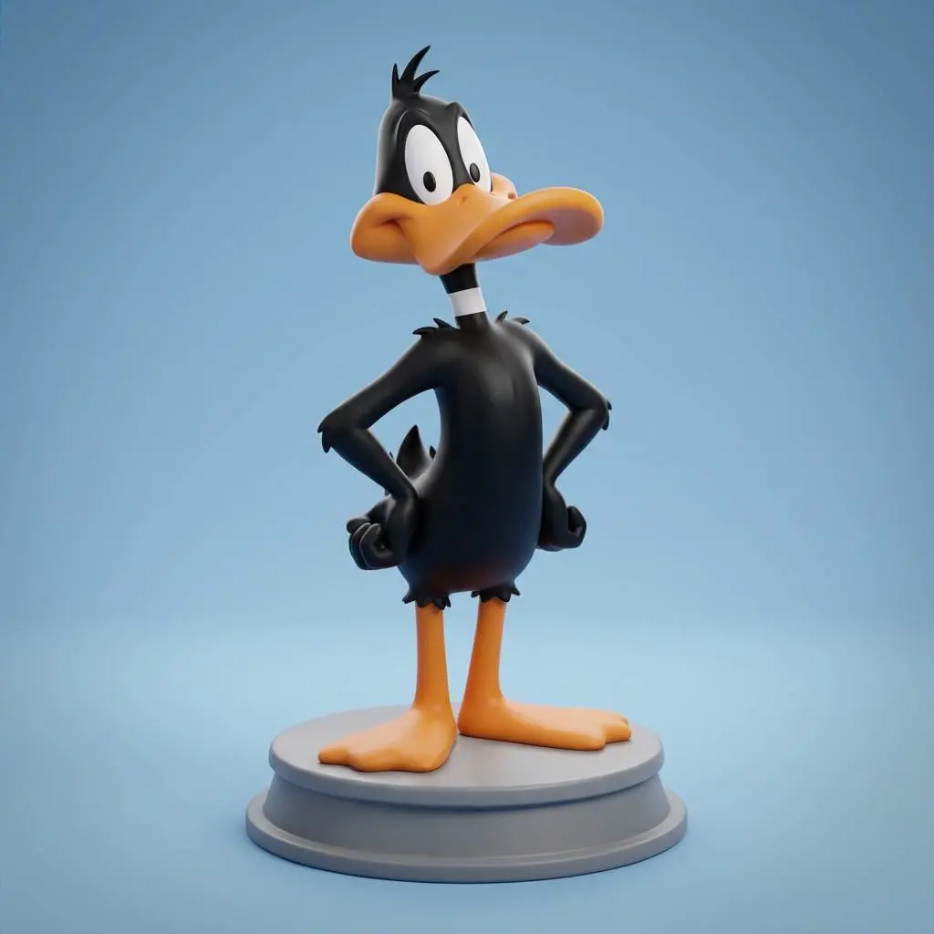 クレイトス風 ダフィーダック フィギュア 30cm 3Dプリント Daffy Duck STL & 3MF File for 3D Printing | Characters & Creatures
