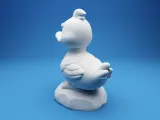 Grumpy Duck on a Rock-3