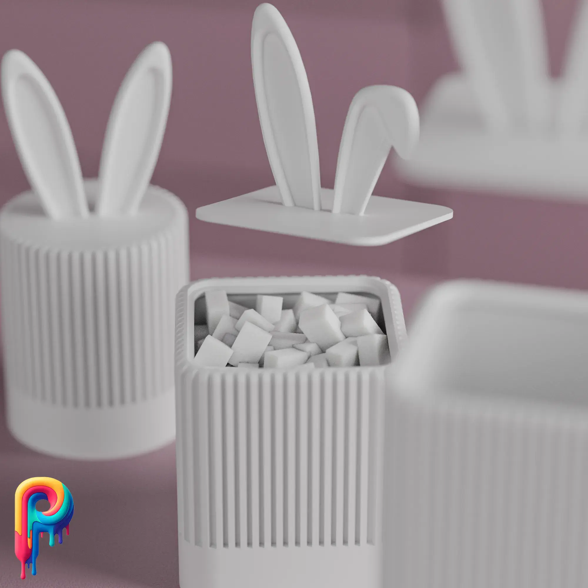 Bunny Ear Containers by Polymeria