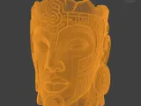 Ancient Maya Planter STL – Decorative Head Flower Pot-6