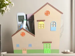 Small house tissue/remote control/pen holder storage box