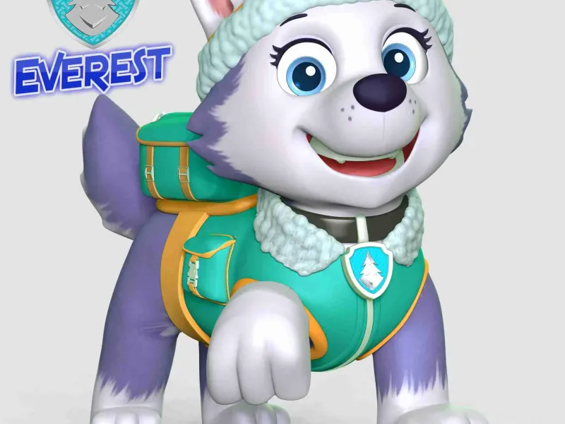 Everest paw patrol dog wearing winter coat