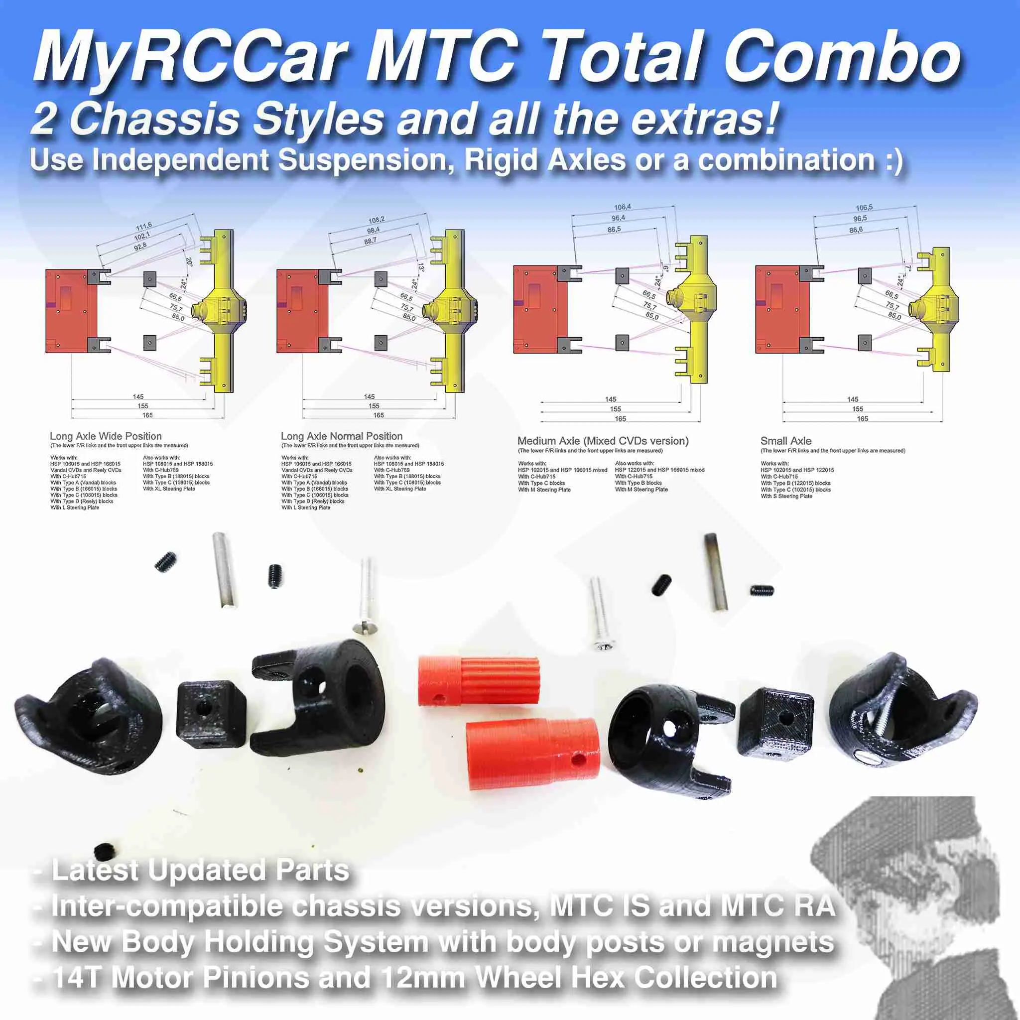 MyRCCar MTC Total RC Chassis for 1/10 Monster Crawler RC Car