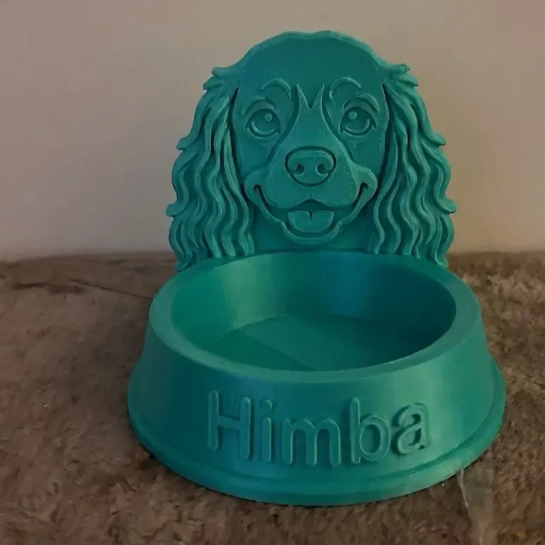 Spaniel dog bowl , dm to customise name