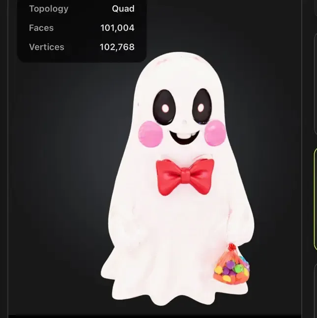 Cute Ghost with candy treat bag