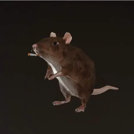 low polly rat with cig