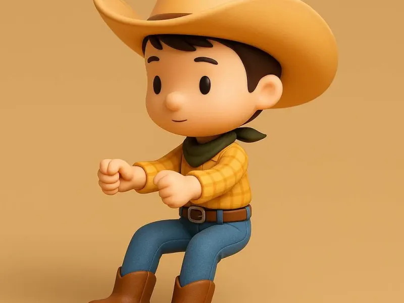 Cowboy zittend / sitting