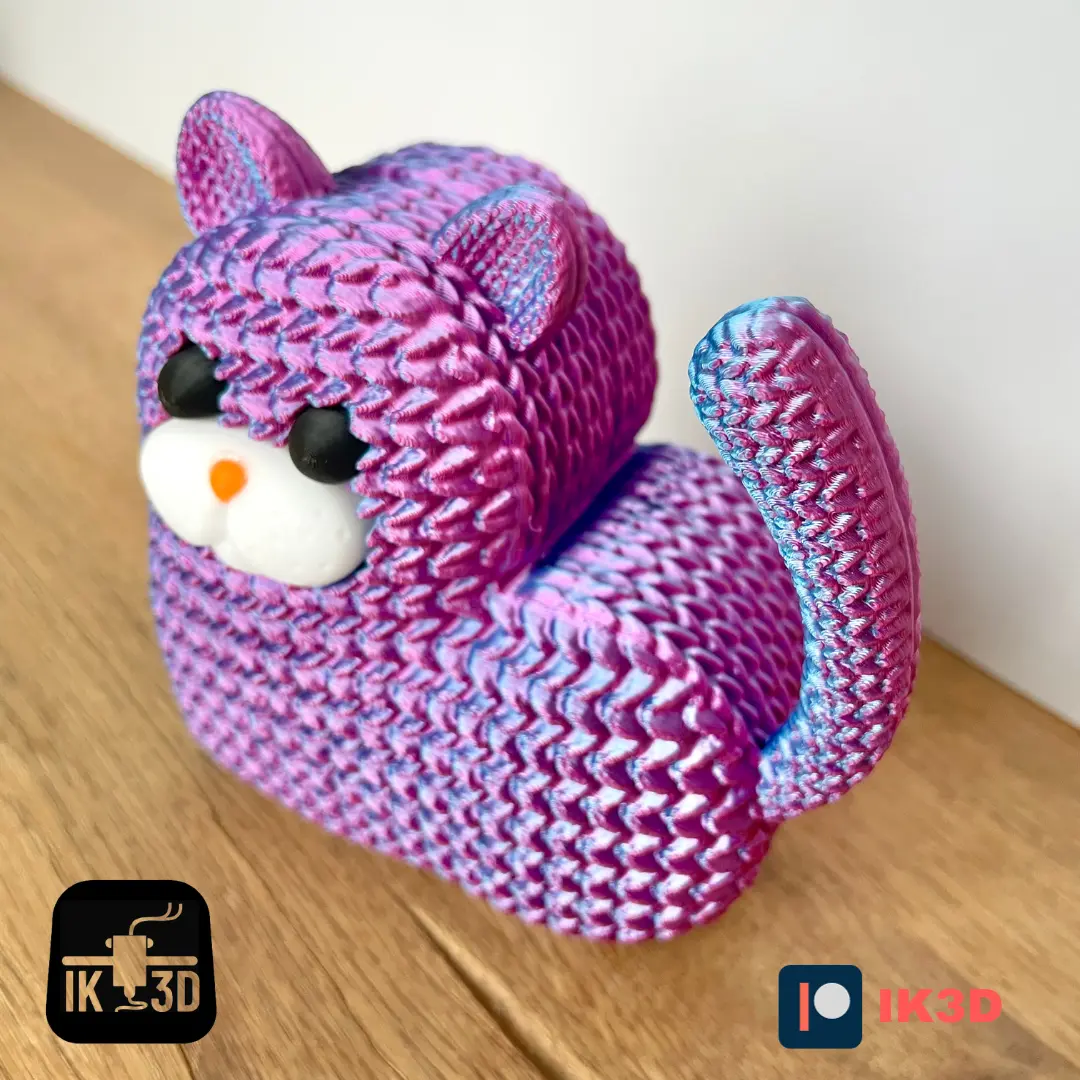 KNITTED HEART KITTEN JEWELRY BOX / MULTI PARTS