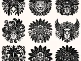 Aztec Warrior Mask Pack – 9 Tribal Aztec Designs for CNC L-1