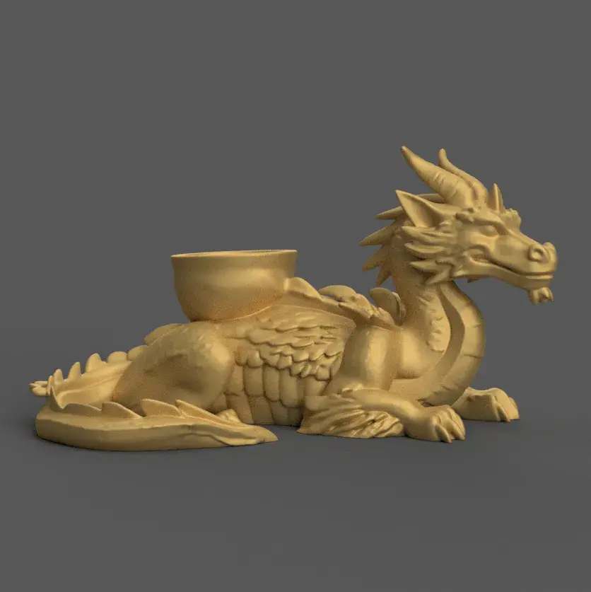 Dragon candle holder Bowl Planter STL – Pot, Holder, Decor 1