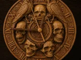 Wall Clock with Skull-0