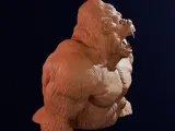 Furious gorilla bust 3D print model-4