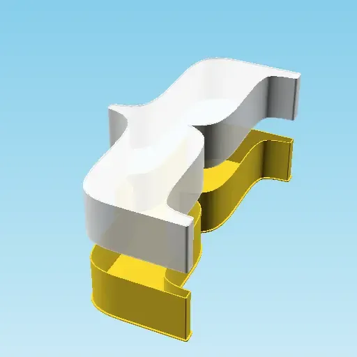 MEDIU Stânga CURLY BRACKET ORNAMENT, cutie nestable (v1)