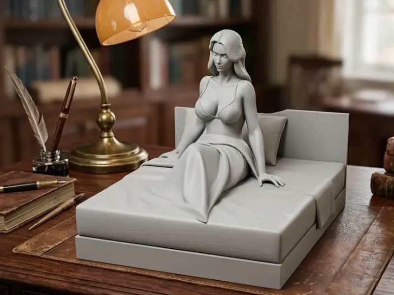 sexy woman in bed with big breasts, only with sheets on her