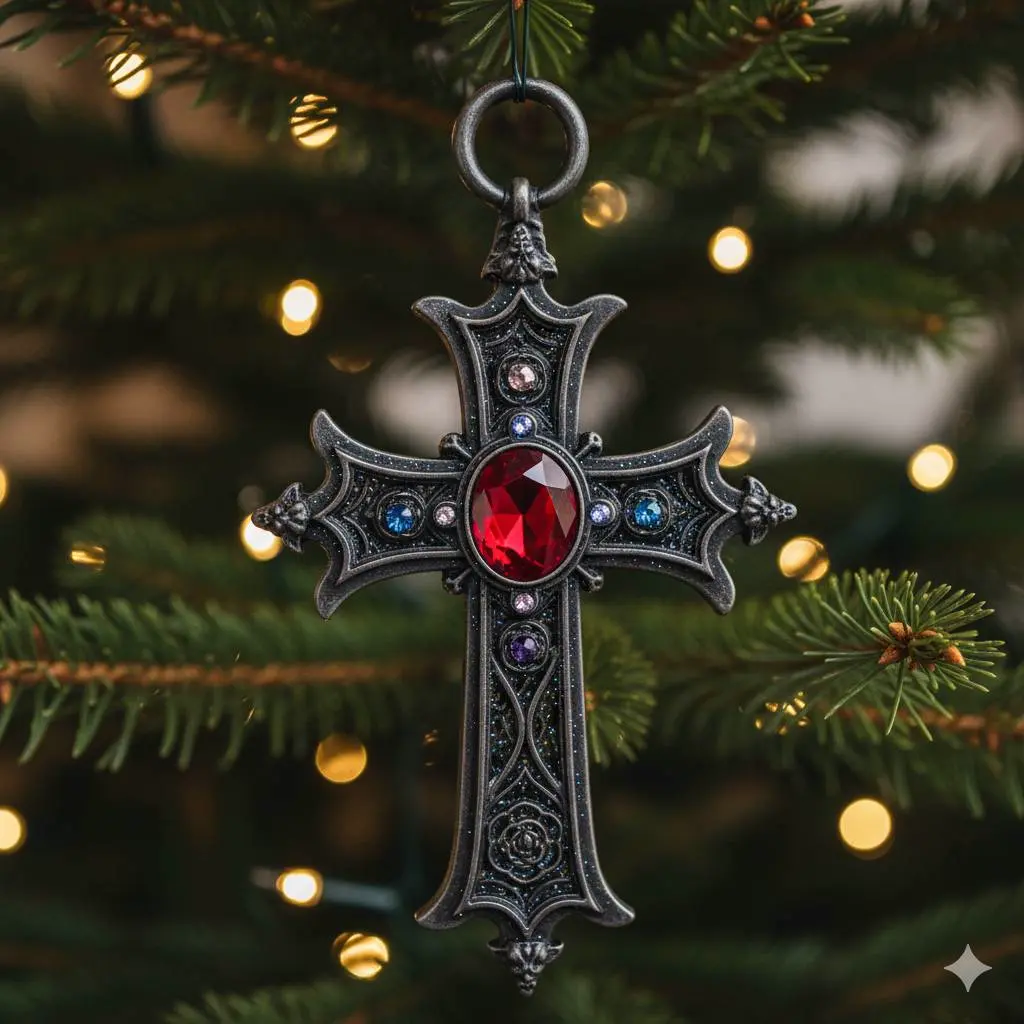 Cross style christmas ornament