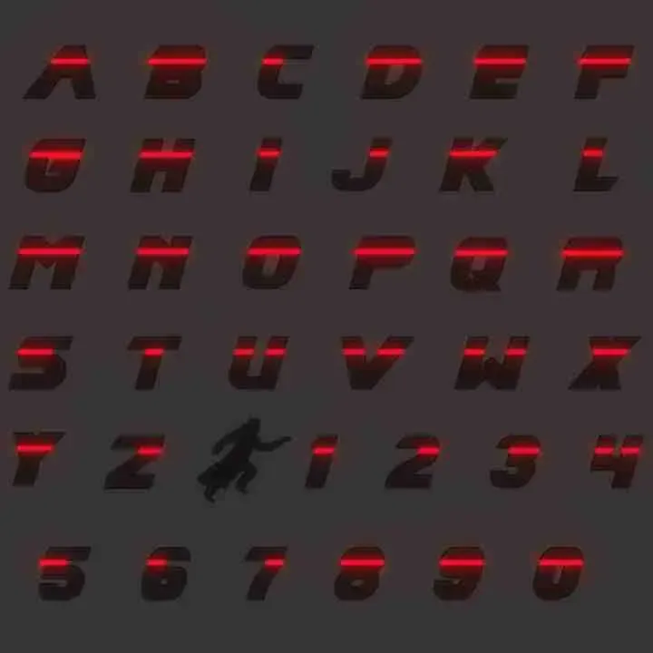 LETRAS E NÚMEROS DE BLADE RUNNER