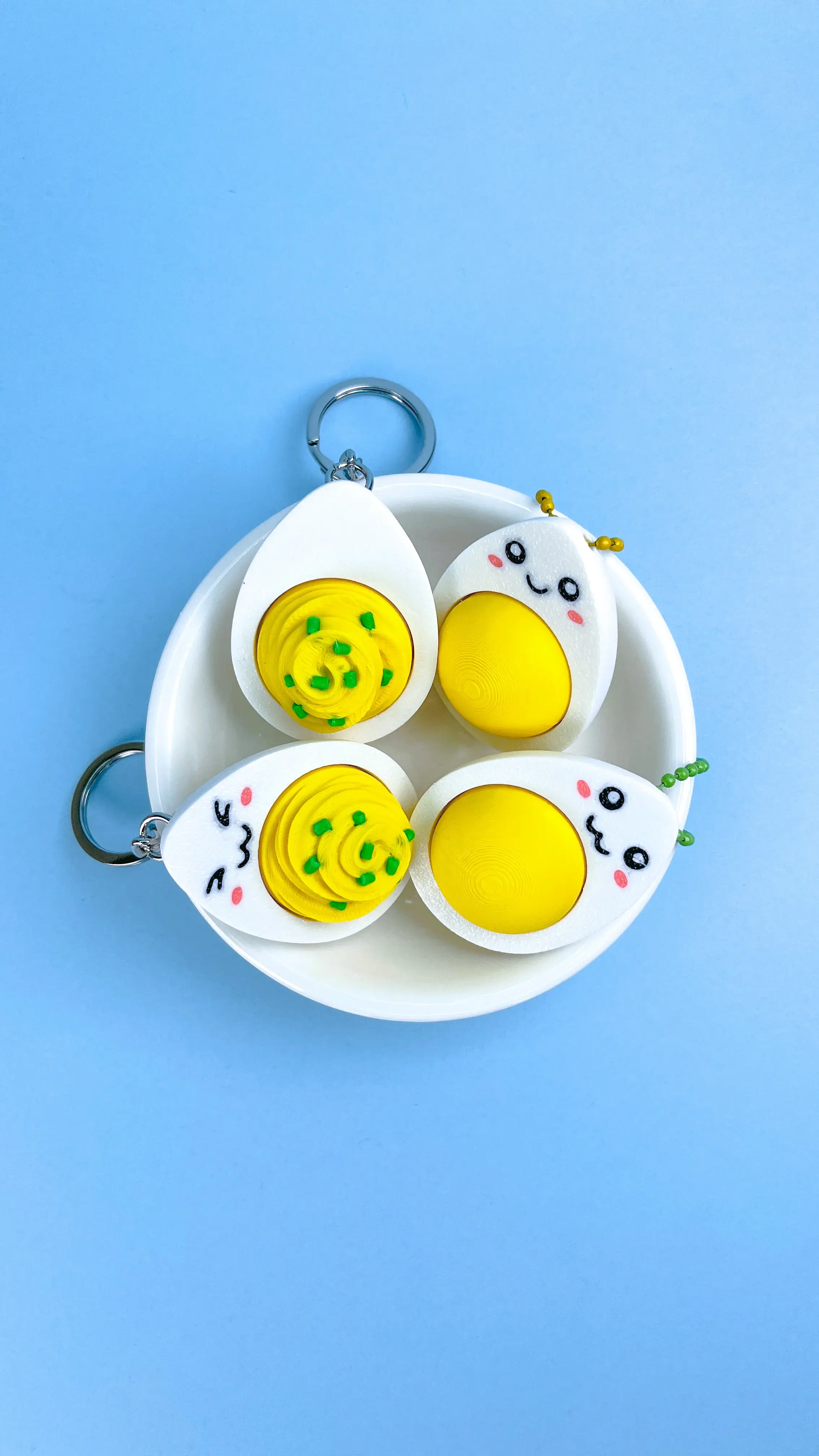 Clicker Egg Keychain with Smiley Faces , Fun Fidget