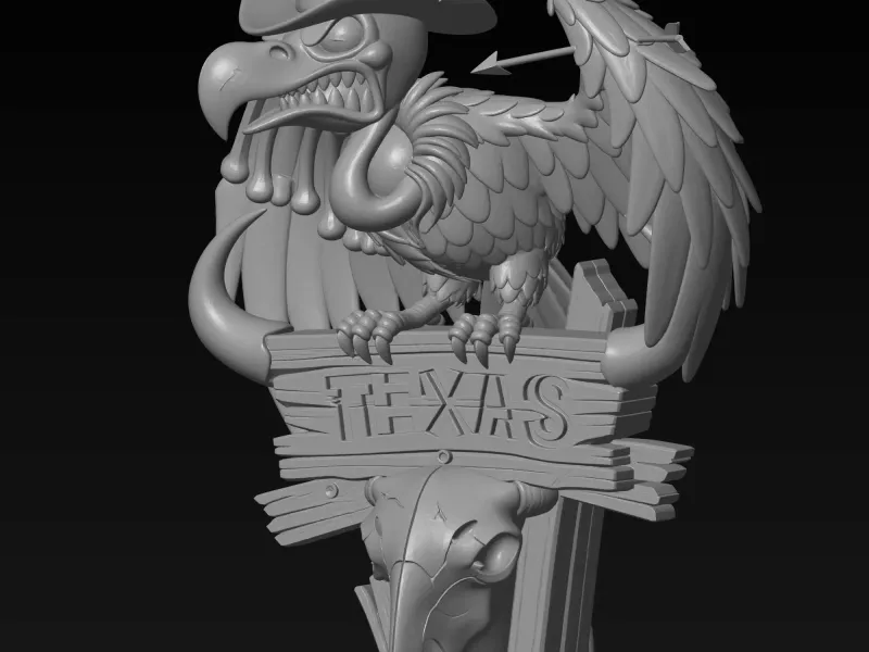 print ready western vulture 3d model