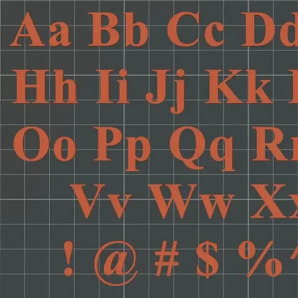 Alphabet (Times New Roman Bold)