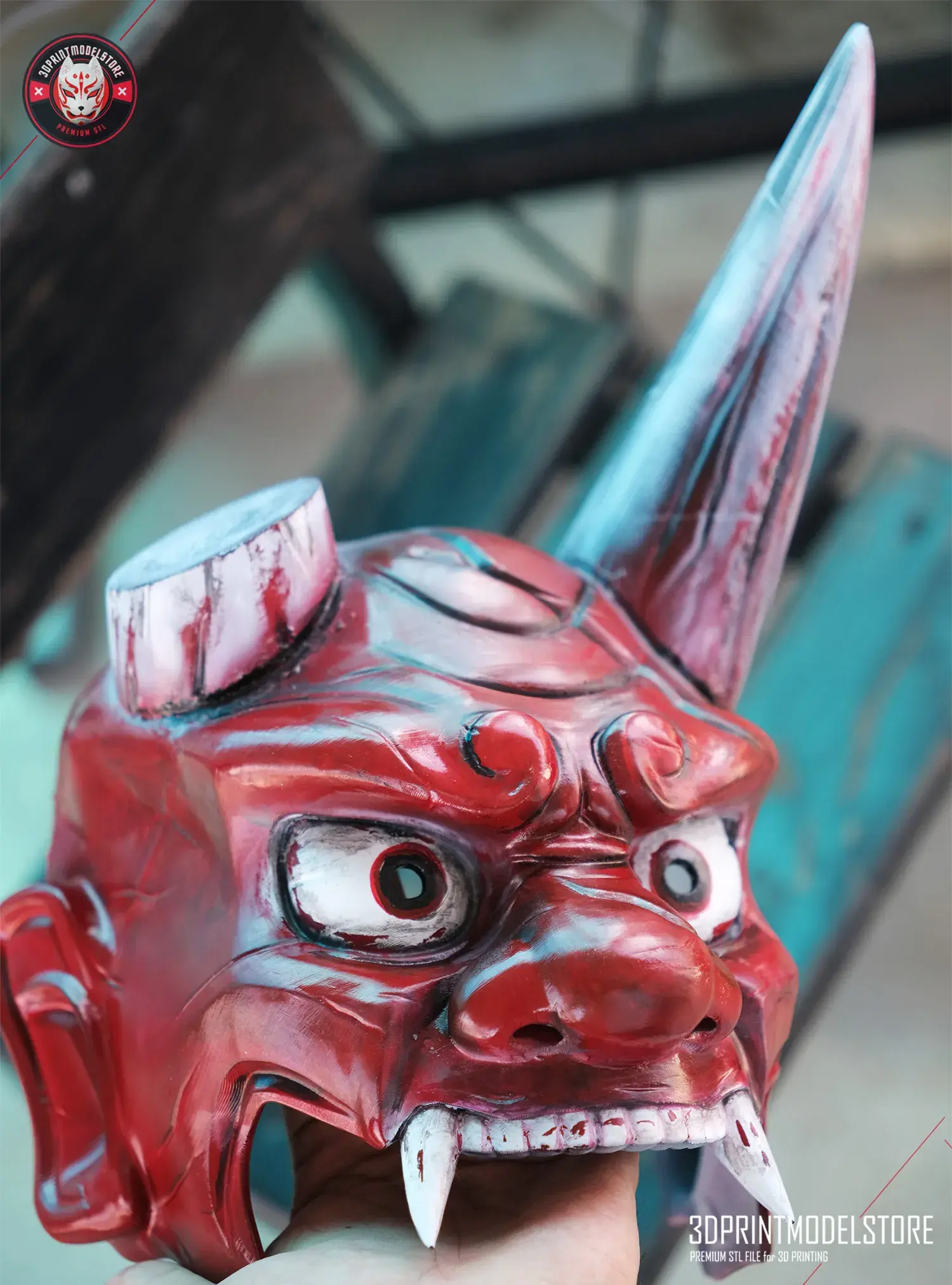 Street Fighter 6 Akuma Máscara - Oni Hannya Samurai Ghost Mask