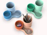 Desktop Pen Holder, 3D Organizer; Pen, Brush & Small Office-3