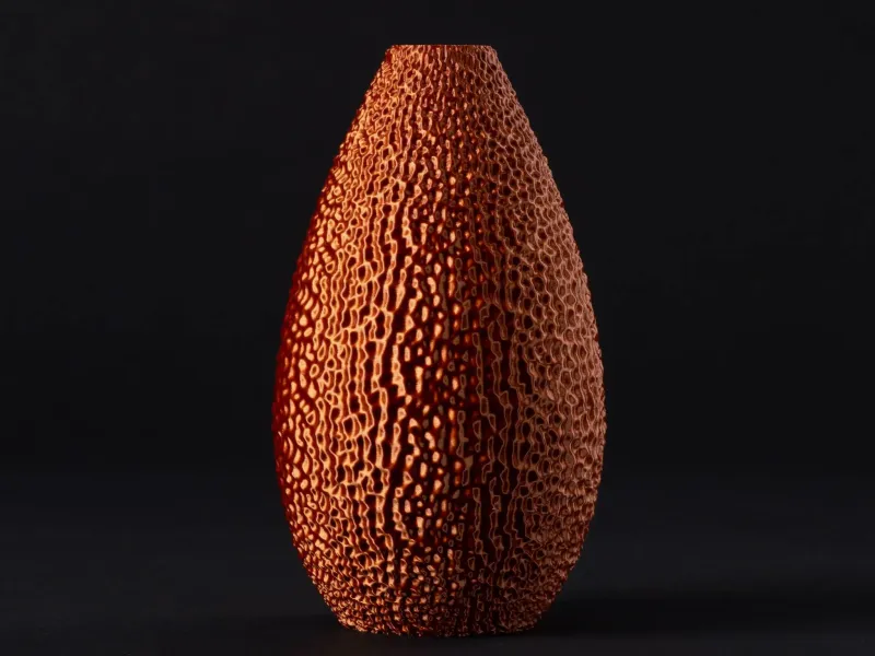 Droplet Vase with Noisy Rippled Texture (vase mode)
