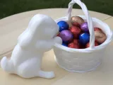 Wunderschöner Osterhase mit süßem Korb für Eier-2
