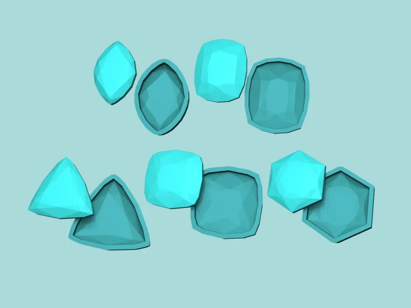 Kit 05 Gemstones Mold D - Jewelry Maker Template