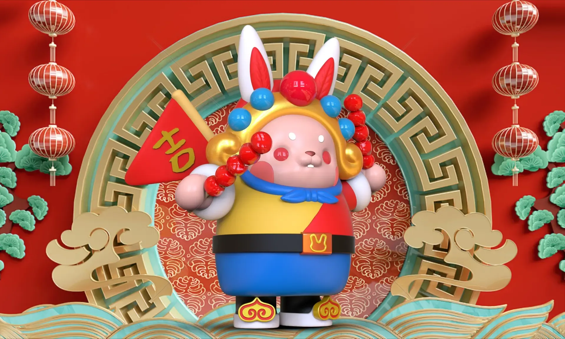 clay rabbit for the Mid-Autumn Festival