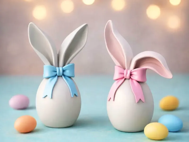 Bunny Ears Egg Set | Easter Ribbon Decor