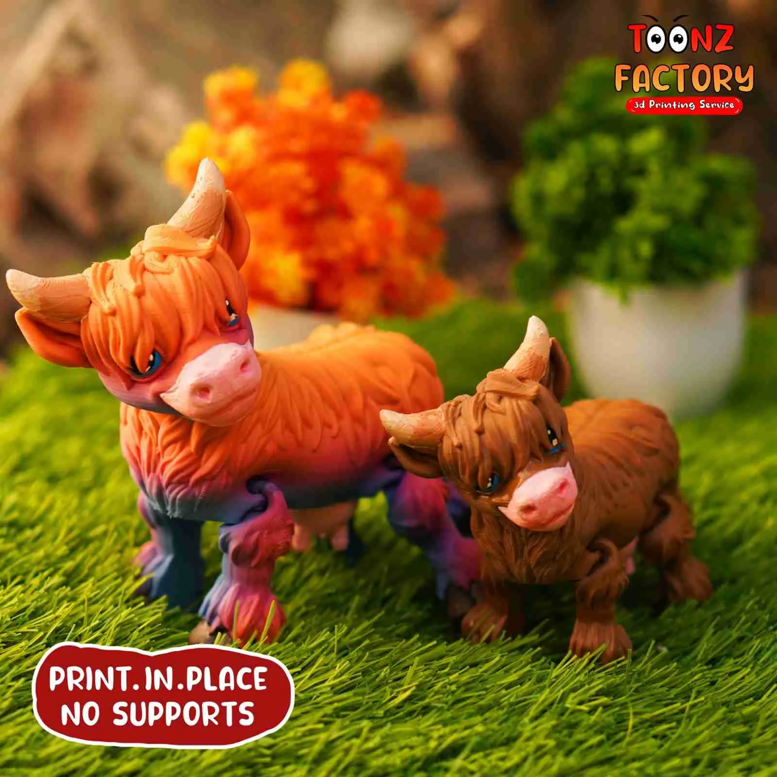 CUTE FLEXI HIGHLAND COW ARTICULATED