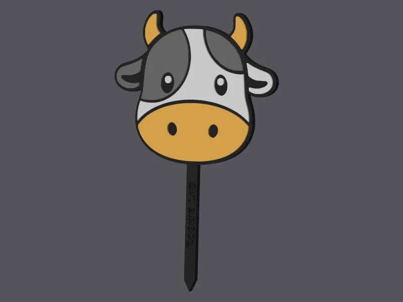Cow Head - Farm Animals - Caketopper & Cupcaketopper v2