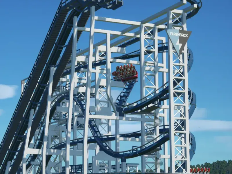 3D Roller Coaster Flashback Track Model