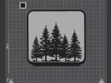 Pine Forest Line Art Decor – 3D Printable Table Decoration-2