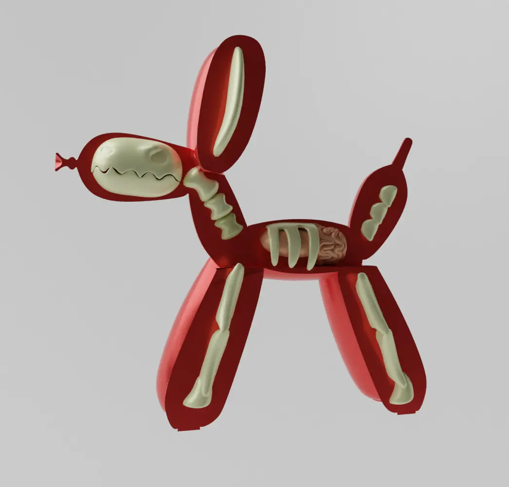 Balloon Dog Flayed Open Dissected Art Toy Fan Art