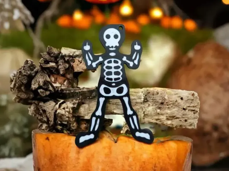 FU Skeleton Keychain - Halloween