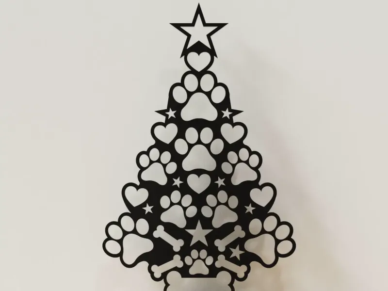 Christmas tree with dog paw's - stand or ornament